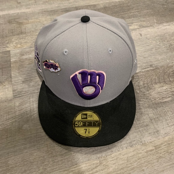 Hat Club Mount Fuji Collection Fitted Hat Milwaukee Brewers Size 7 7/8 Worn - Picture 1 of 5